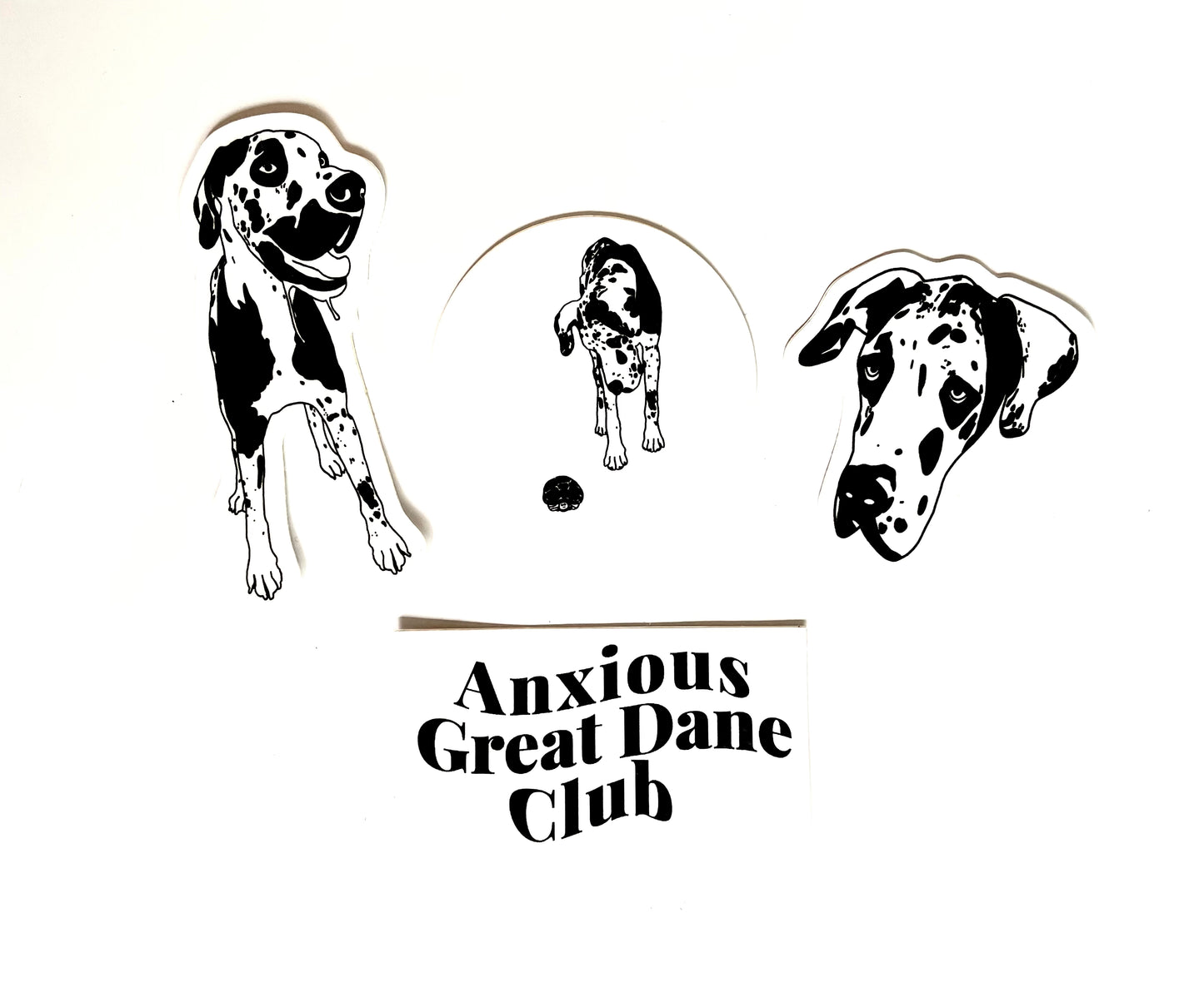 Anxious Great Dane Club Sticker Pack
