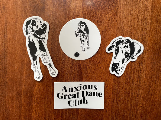 Anxious Great Dane Club Sticker Pack