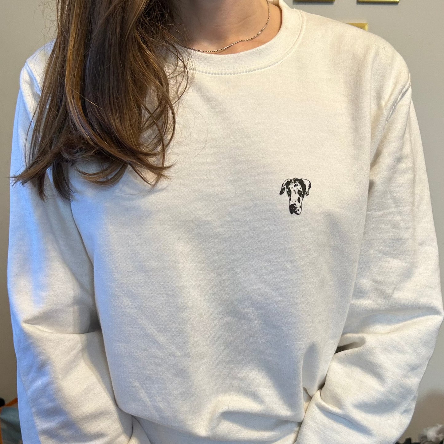 Anxious Great Dane Club White Crewneck